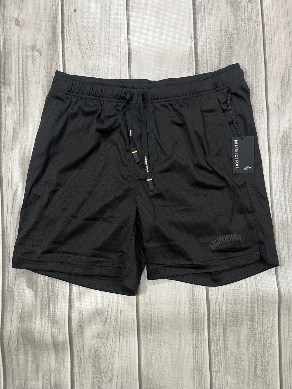 NEW Municipal Field Day Shorts Men's Sz L Black 6 In Mesh Athletic Running Vent